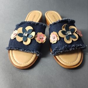 Sophia Max Navy Floral Women's Slides